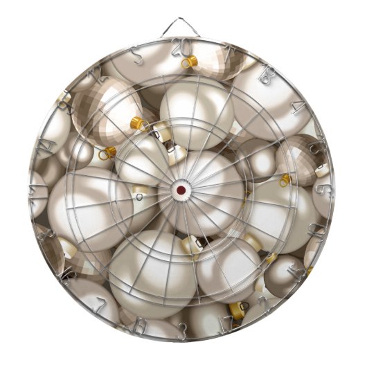 zilveren kerstversiering dartbord (Voorkant)