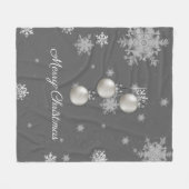 Zilveren kerstversiering Fleece Blanket (Voorkant (Horizontaal))