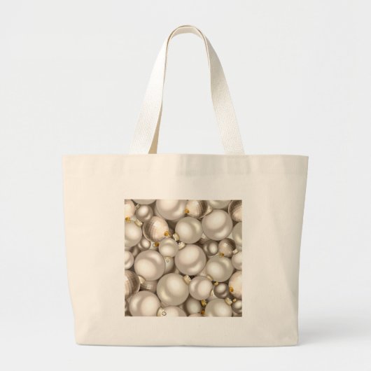 zilveren kerstversiering grote tote bag (Voorkant)