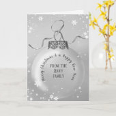 Zilveren kerstversiering met Snowflakes-kaart Kaart (Gele Bloem)