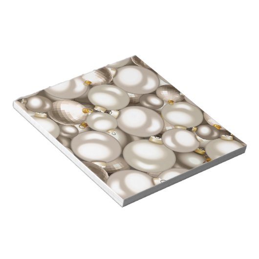 zilveren kerstversiering notitieblok (Schuin)