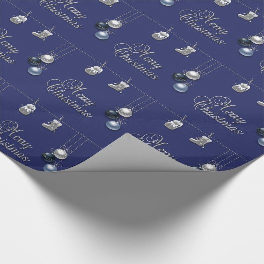 Zilveren kerstversieringen - Verpakkingspapier Cadeaupapier (Hoek)