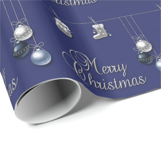 Zilveren kerstversieringen - Verpakkingspapier Cadeaupapier (Rol Hoek)