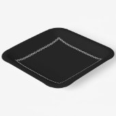 Zilveren Ketting Lijst Zwart Vierkant Papier Bord (Gebogen)