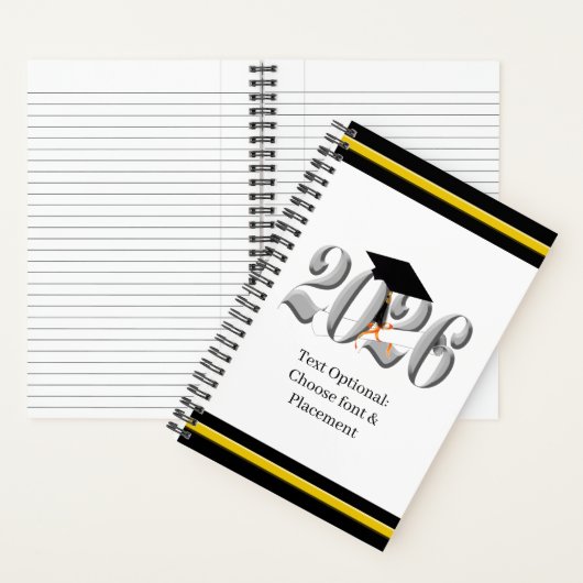 Zilveren Klas van 2026 Afstuderen Notitieboek (Binnen)