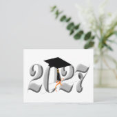 Zilveren Klas van 2027 Afstuderen Briefkaart (Staand voorkant)