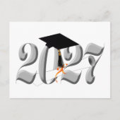 Zilveren Klas van 2027 Afstuderen Briefkaart (Voorkant)