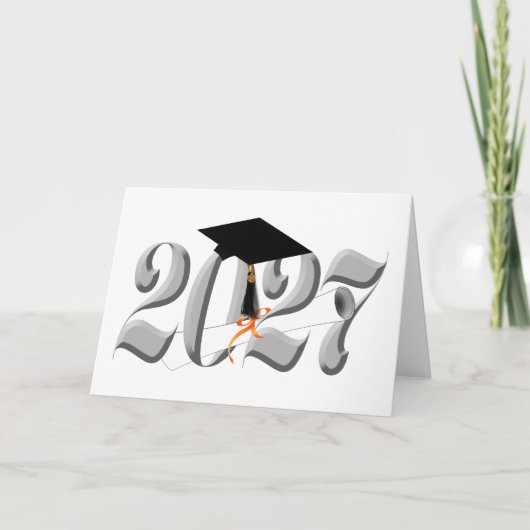 Zilveren Klas van 2027 Afstuderen Kaart (Voorkant)