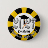 Zilveren Klas van 2027 Afstuderen Ronde Button 5,7 Cm (Voorkant)