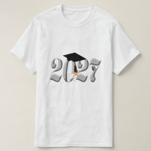 Zilveren Klas van 2027 Afstuderen T-shirt