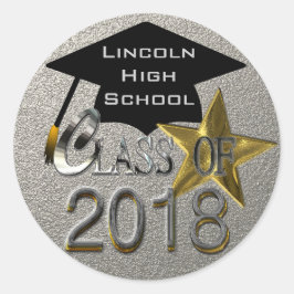 Zilveren Klasse van 2018 Afstuderen Seal Sticker