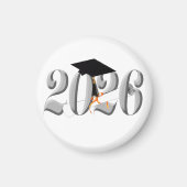 Zilveren Klasse van 2026 Afstuderen Magneet (Voorkant)