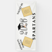 Zilveren Klasse van 2026 Afstuderen Spandoek (Verticaal)