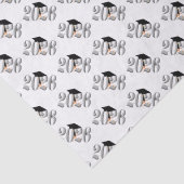 Zilveren Klasse van 2026 Afstuderen Tissuepapier (Detail)