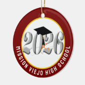 Zilveren Klasse van 2026 Foto Afstuderen Keramisch Ornament (Links)