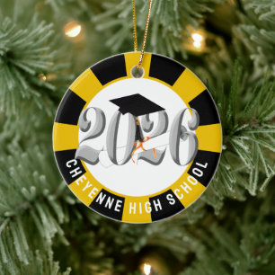 Zilveren Klasse van 2026 Foto Afstuderen Keramisch Ornament