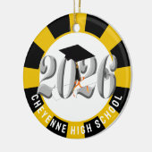 Zilveren Klasse van 2026 Foto Afstuderen Keramisch Ornament (Links)