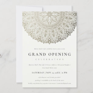 Zilveren Klasse Vol Ornament Mandala Grand Opening Bedankkaart