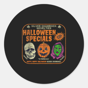 Zilveren Klaverblad Kerstversiering Halloween Spec Ronde Sticker