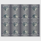 Zilveren Kleur Roos Hart Lijst Uw Foto Wrapping Cadeaupapier (Vlak)