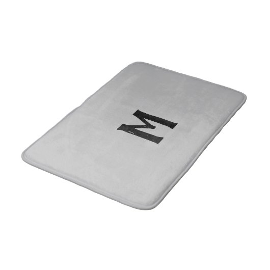 Zilveren kleur zwart monogram badmat (Gekanteld)