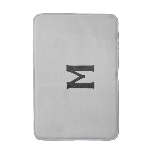 Zilveren kleur zwart monogram badmat (Voorkant Verticaal)