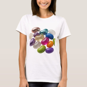 Zilveren KLEURRIJKE JELLY BEANS OP ZWARTE ACHTERGR T-shirt
