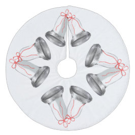 Zilveren klokken boomrok fleece kerstboom rok