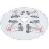 Zilveren klokken boomrok fleece kerstboom rok (Gekanteld)