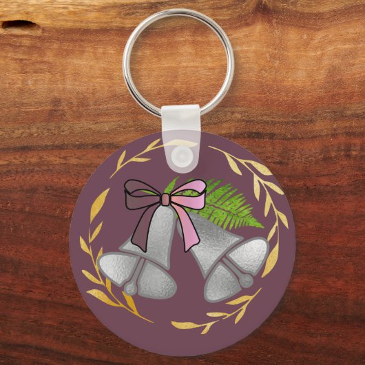 Zilveren klokken en gouden krans: sleutelhanger (Voorkant)