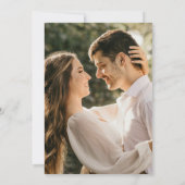 Zilveren klokken loof waterverf foto bruiloft kaart (Achterkant)