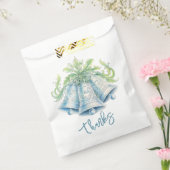 Zilveren klokken Monogram gebladerte waterverf Huw Bedankzakje (Gezegeld)