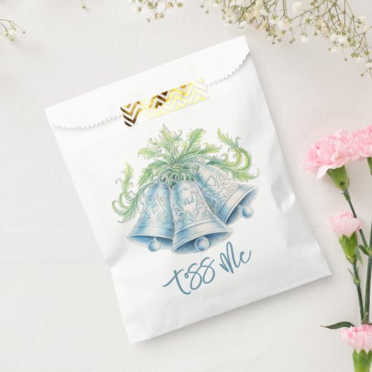 Zilveren klokken waterverf Trouwconfetti toss bag Bedankzakje (Gezegeld)