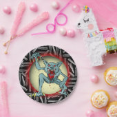 Zilveren kogels, grijze weerwolf, volle maan Hallo Papieren Bordje (Feest)