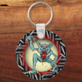 Zilveren kogels, grijze weerwolf, volle maan Hallo Sleutelhanger (Voorkant)