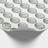 Zilveren Kogels op wit omslagpapier Cadeaupapier (Hoek)