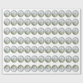 Zilveren Kogels op wit omslagpapier Cadeaupapier (Vlak)