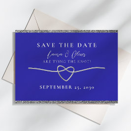 Zilveren Koninklijke Blauwe Bruiloft Save The Date