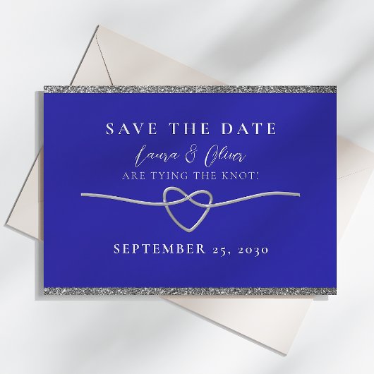 Zilveren Koninklijke Blauwe Bruiloft Save The Date