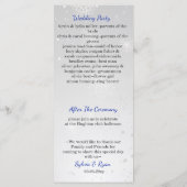 zilveren koninklijke blauwe sneeuwvlokken winterbr programmakaart (Achterkant)