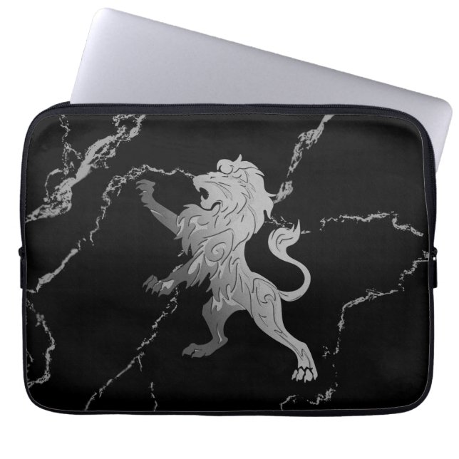 Zilveren Koninklijke Leeuw Laptop Sleeve (Voorkant)