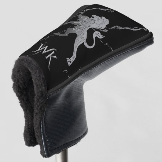 Zilveren Koninklijke Leeuw Monogram Golfheadcover (3/4 voorkant)