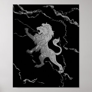 Zilveren Koninklijke Leeuw Poster