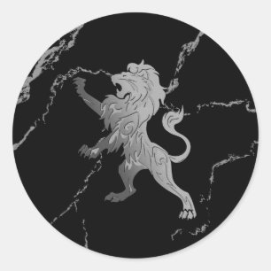 Zilveren Koninklijke Leeuw Ronde Sticker