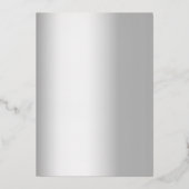 Zilveren krans monogram bruiloft folie uitnodiging (Achterkant)