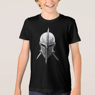 Zilveren krijgershelm – Modern minimalistische pan Tri-Blend Shirt