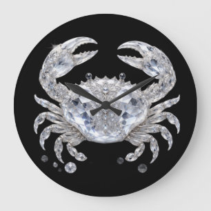 Zilveren Kristal Krab Luxe Prikkelende Oceaan Grote Klok