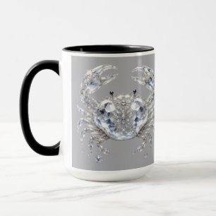 Zilveren Kristal Krab Luxe Prikkelende Oceaan Mok