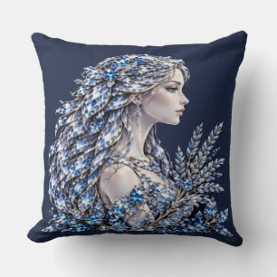 Zilveren Kristal Maagd Luxe Collectie Kussen