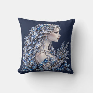 Zilveren Kristal Maagd   Luxe Collectie Kussen